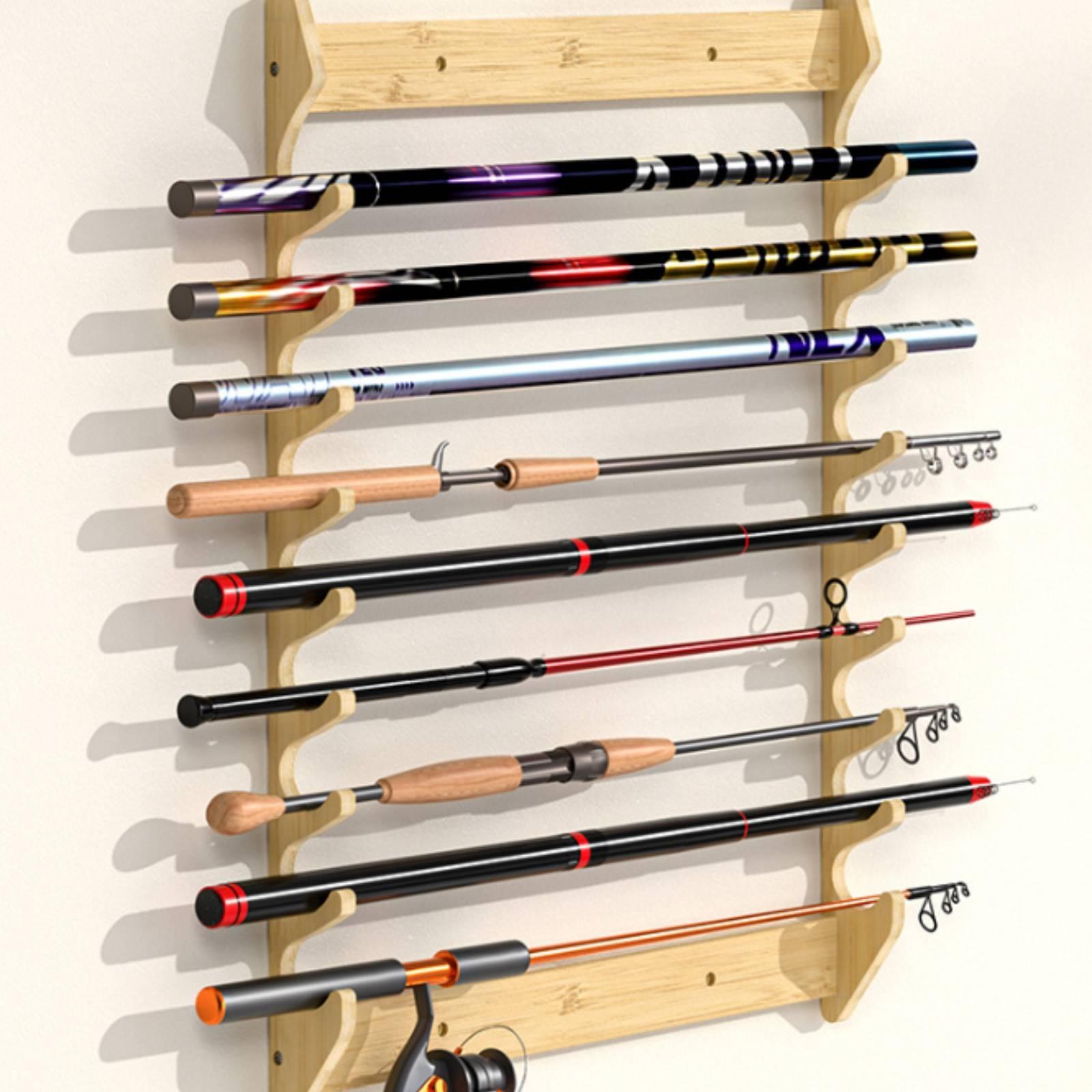 Fishing Rod Rack - Bambusowy uchwyt na wędki, ścienny stojak