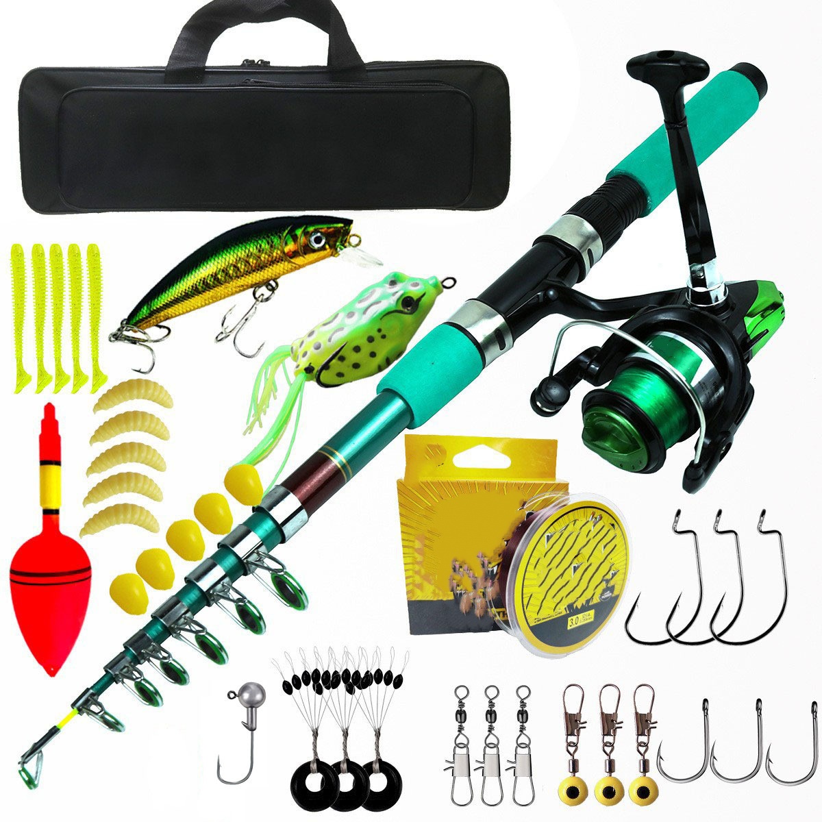 Fishing Rod Telescopic - Przenośny Ultralekki Karpiowy Teleskopowy Zestaw Wędka