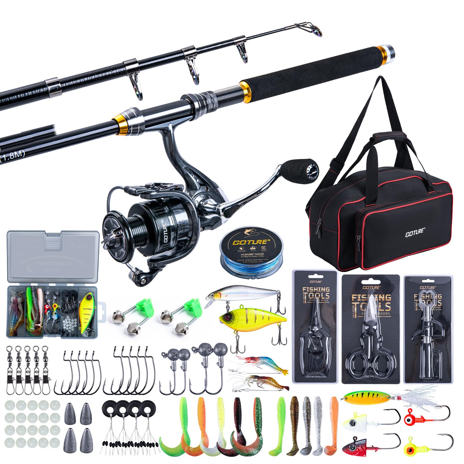 Zestawy wędkarskie Goture: tel – Fishing Rod Spinning recenzja i cena